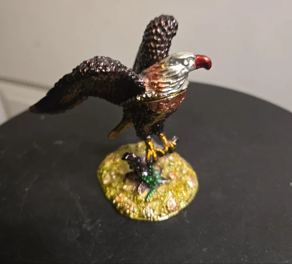 Elegant Bald Eagle Jeweled Trinket Box Objet d'art Release #20 "Majesty" - Picture 5 of 9